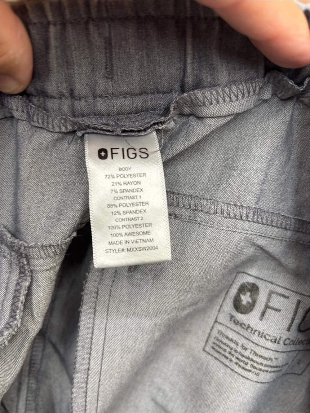 Figs Grey Men's Jogger Pants with Drawstring large scrub